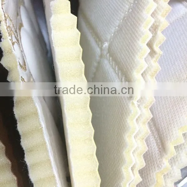 PVC synthetic leather sponge upholstery usage with metallic color
