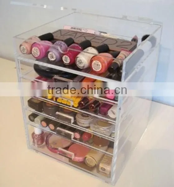Hot selling small cosmetic display organzier desk cosmetic showcase