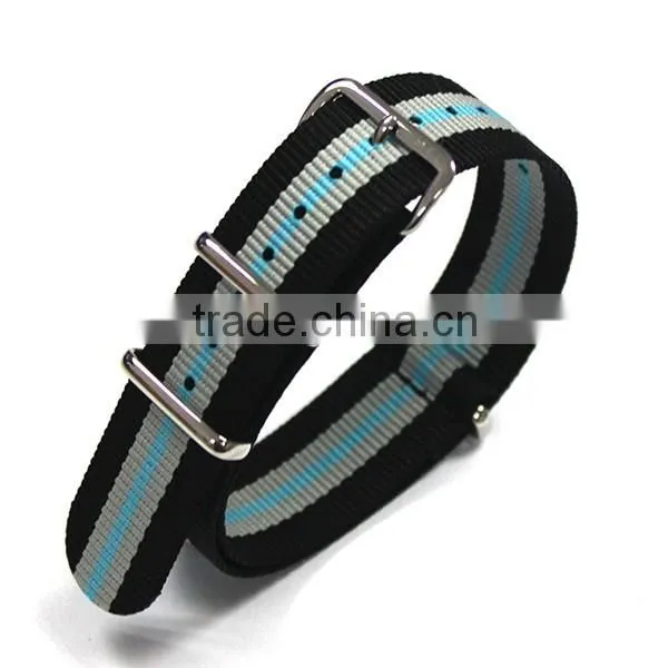 Stitching striped 1 piece nylon watches bands straps