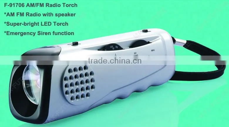 Multifunctional Portable Radio Charger/Hand Crank FM Radio Torch/Siren Radio