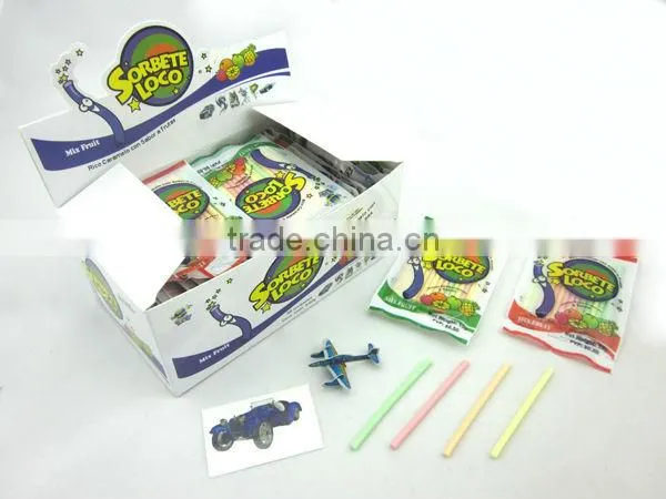 Straw Candy Toy / CC Stick Candy with Water Tattoo and Plastic Puzzle