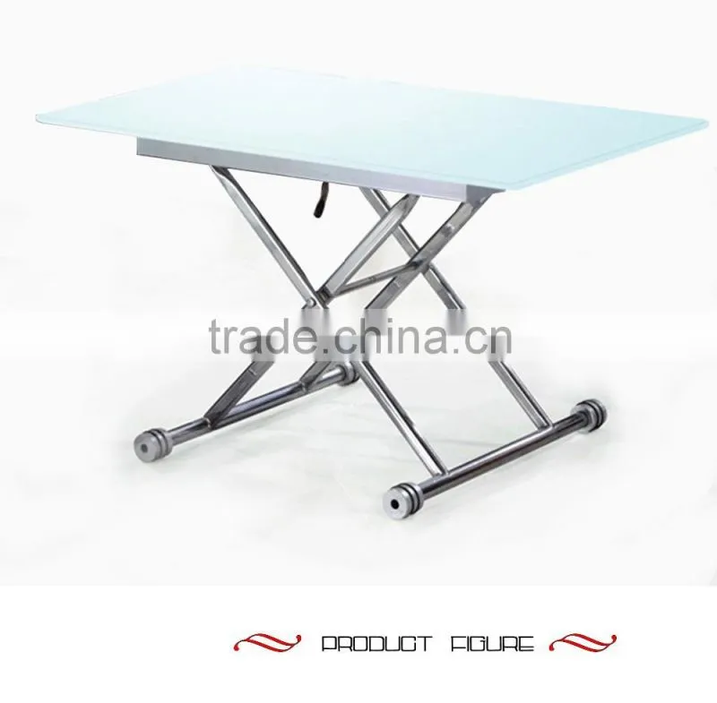 Space saving foldable glass dining table