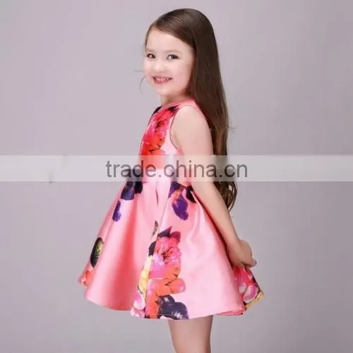 2016 baby girls kids party wear dresses factory direct flower summer dresses for kids