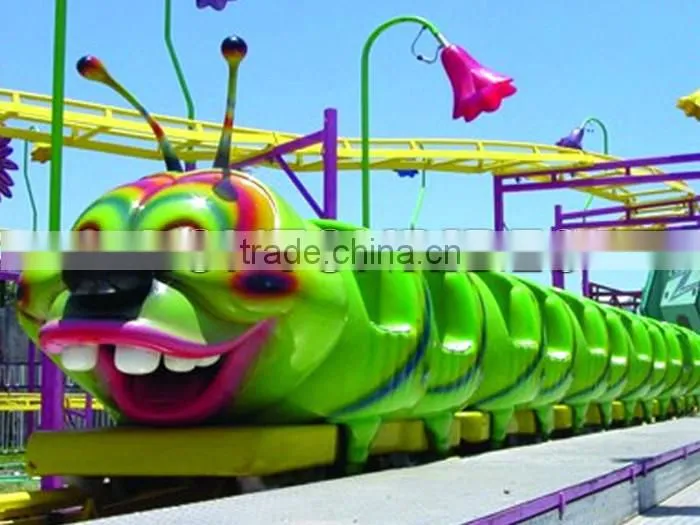 Used Roller Coaster Rides For Sale In China Children Caterpillar Train With Track