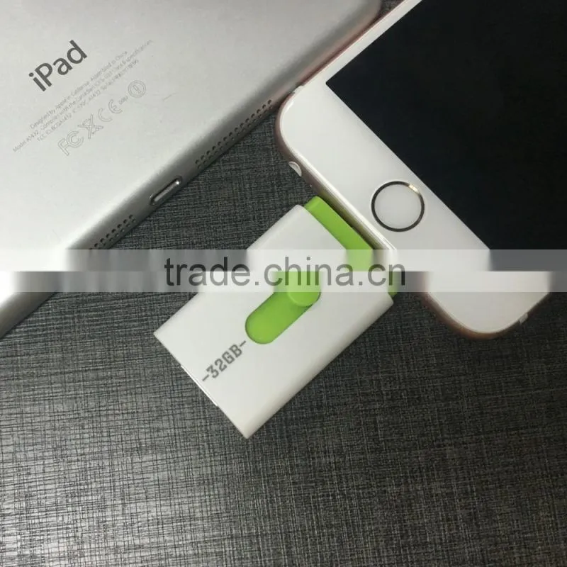 The top hot selling 3 in 1 otg usb drive for apple iphone 6s usb flash drive otg ,mobile phone usb flash drive