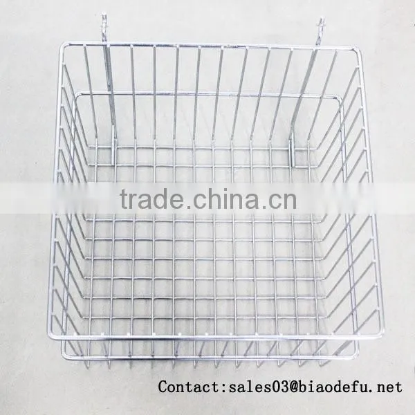 Slatwall metal stainless steel basket