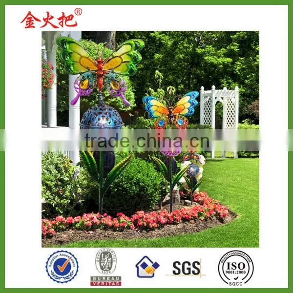 Metal bird welcome garden stake