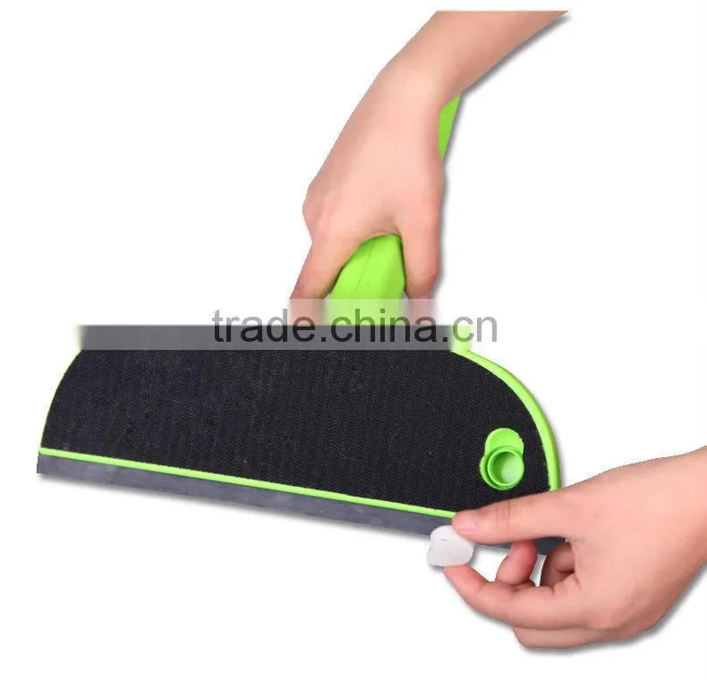 China BSCI short handle spray window felt squeegee, spray window cleaner