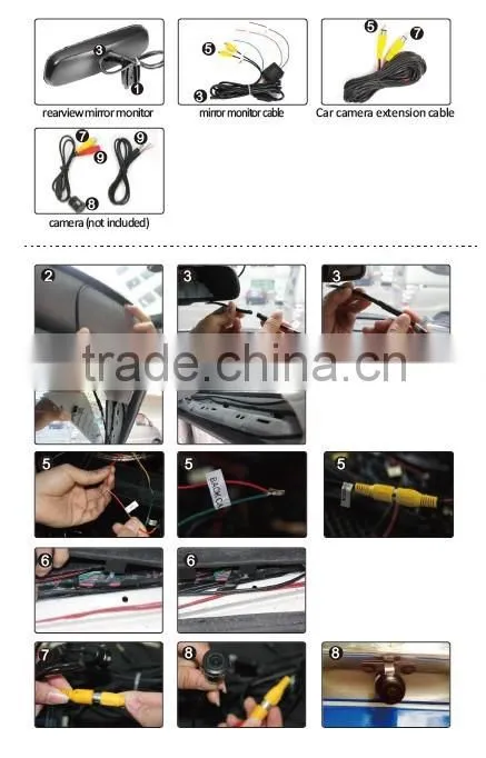 hino truck accessories Multiple Display Mirror Monitor EC auto-dimming OEM parking sensor backup camera