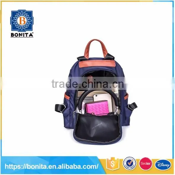 school teenage school backpack with leather trim for sale