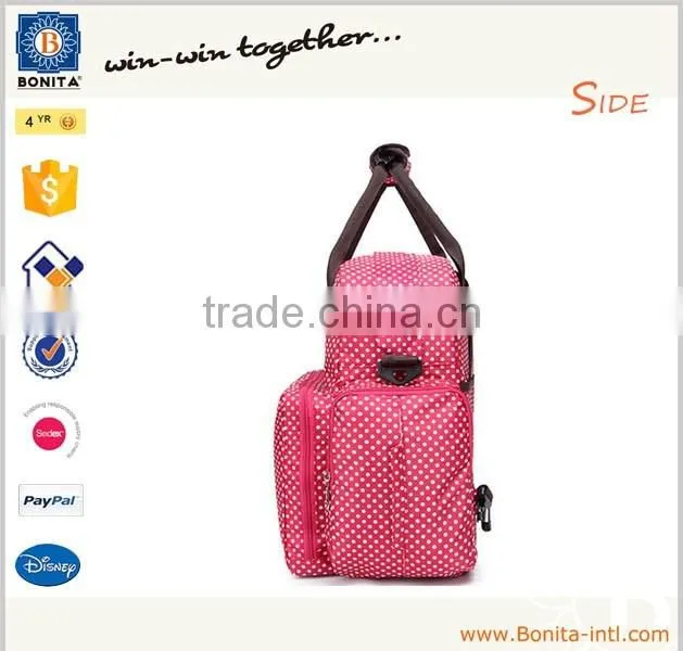 2016 New baby love pink quilted diaper backpack mummy baby travel mother bags