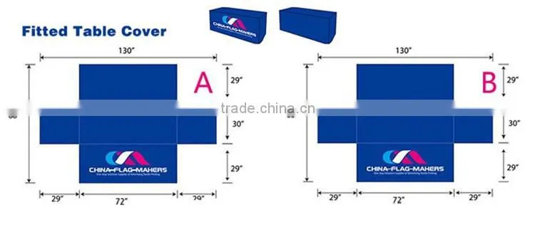 Brand exposure custom polyester table cloth , trade show spandex table cover