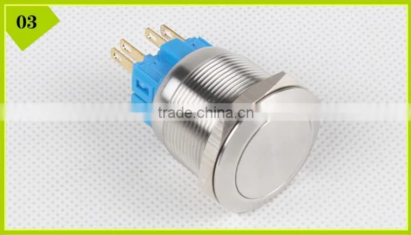 25mm Stainless Steel Latching 2NO2NC Ring Illuminated LED Metal Push Button Switch