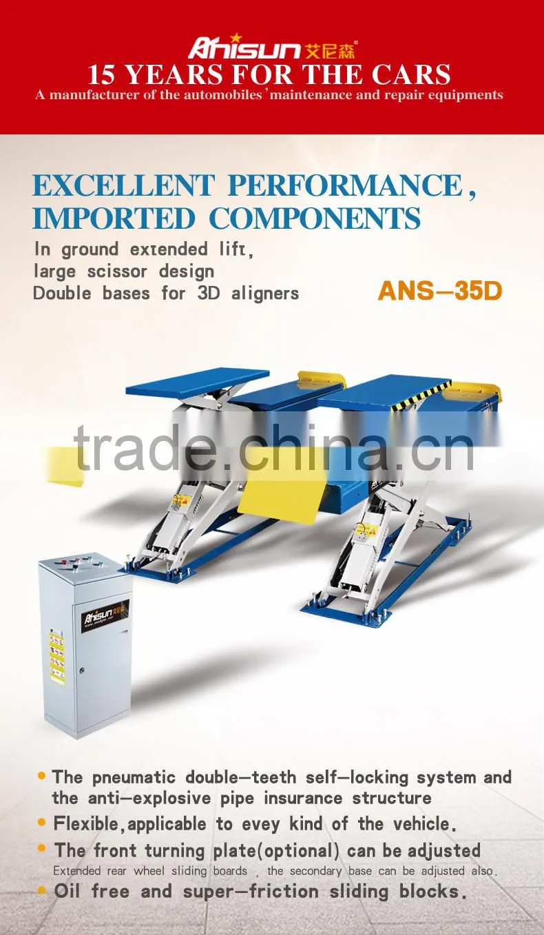 3.5 ton hydraulic wheel alignment scissor lift in ground