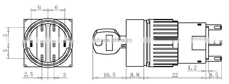 key head button 16mm