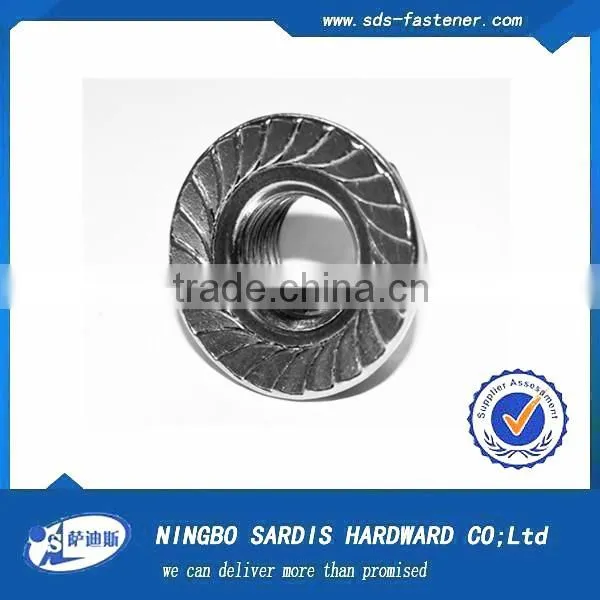 Made In Alibaba for automobile Steel yellow / zinc plated/In black hex flange nut