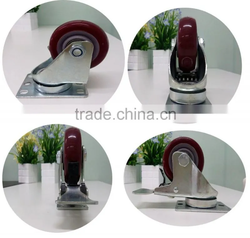 Top plate gray caster without Brake|Caster without Brake for Trolleys