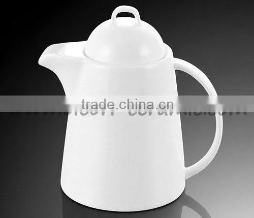 handmade customized design plain white color ceramic coffee and tea pots