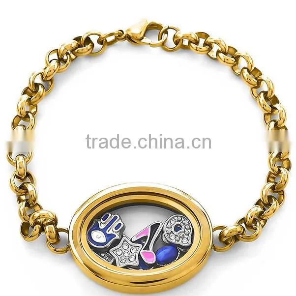 Stainless Steel Jewelry Floating Locket Bracelet