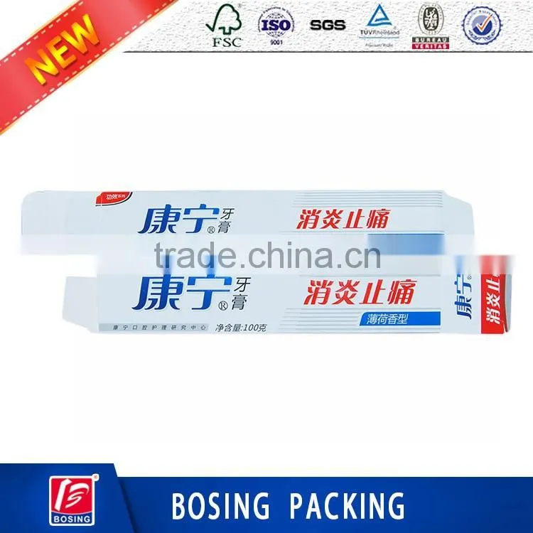 china factory manufactured toothpaste packaging box