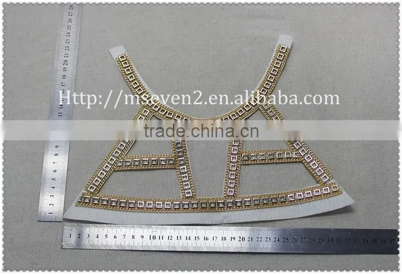 Elegant gold chain Felt Fabric collar, new design collar necklace for women garment