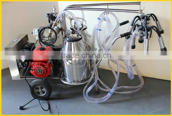 gasoline and electric double buckets cow milking machine