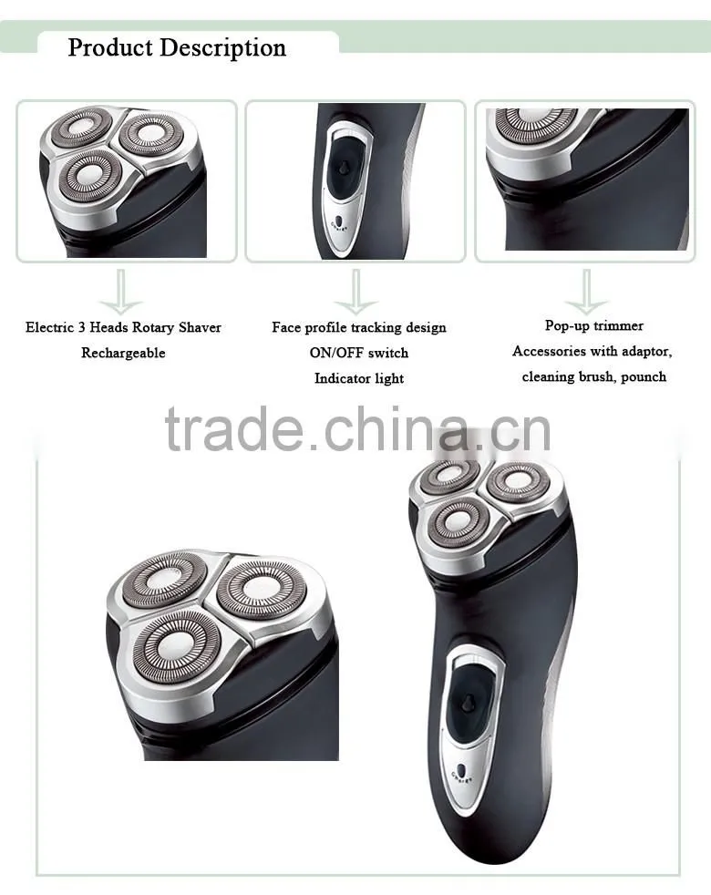 man's Electric Rechargeable power motor shaver styler and led light trimmer facial shaving beard man with CE certification