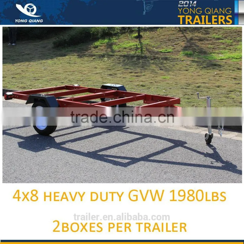 8x4ft Economic High Quality Red Power Coated Foldable Utility Trailer