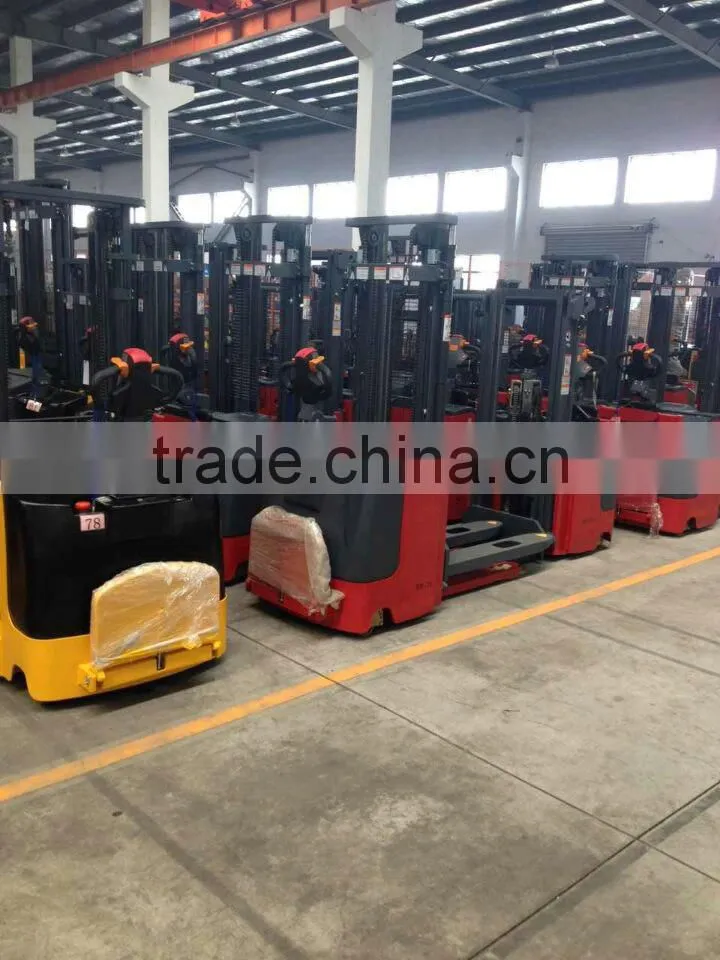 2015 ShenChuan Newest Newly Design High Lift Electric Stacker Standing Operation Type
