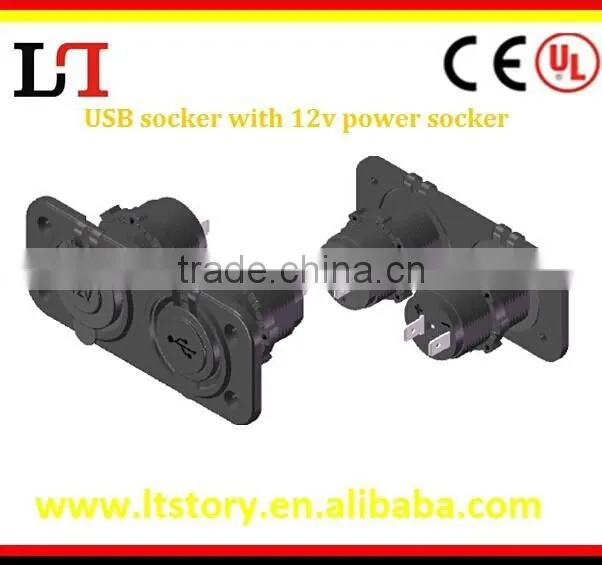 12v usb socket panel mount, 12v usb socket, usb socket