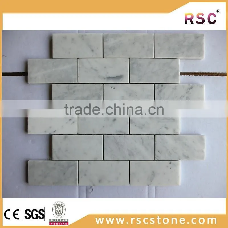 Subway italian bianco carrara white marble mosaic tile
