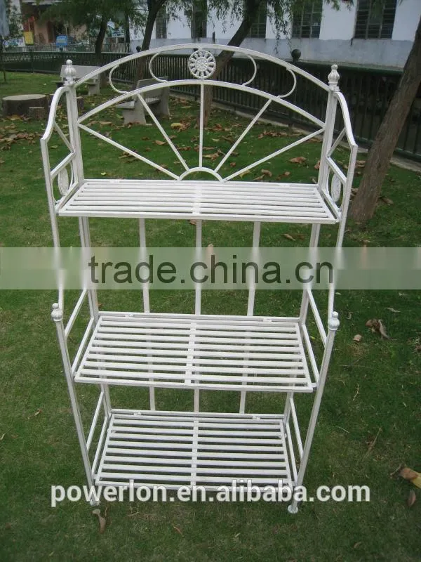 Antique white Elegant Garden Plant Stand Display Shelf