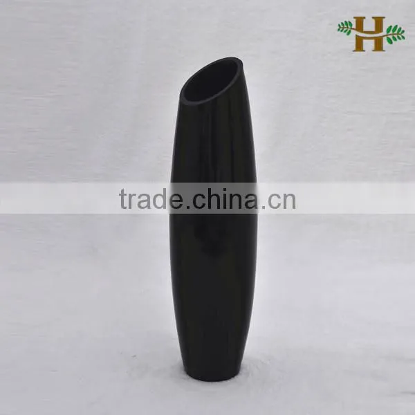 inclined tall colored glass vases