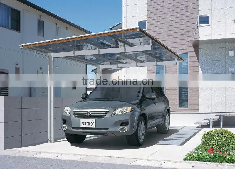 outdoor canopy metal roof with polycarbonate brown sheet