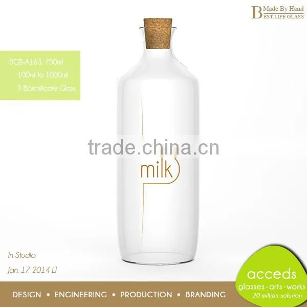 Custom Design 1000ml Glass Milk Bottles Wholesale