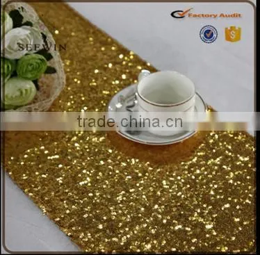 best quality Luxury rectangale square quilted sequin table runners