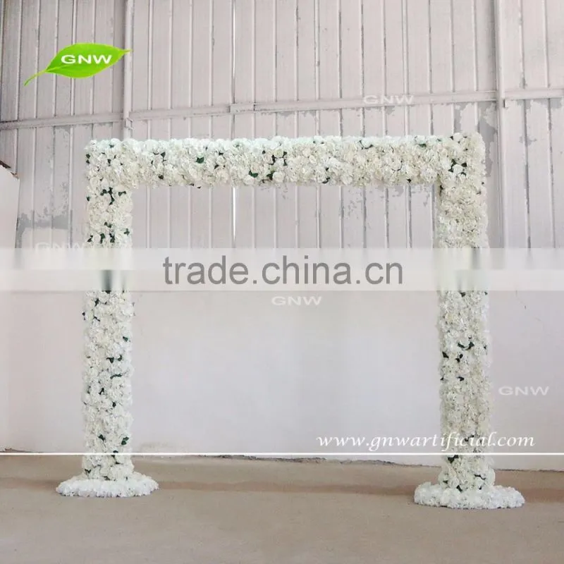 GNW FLW161116-001 Wedding decoration artificial dark pink to white ombre flower wall