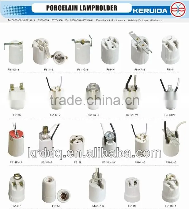 ceramic E17 lampholder with cable