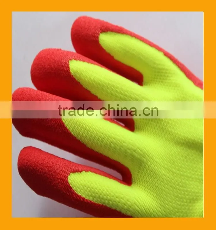 15G Thicken Nylon Sandy Nitrile Double Dipped Oil Field Work Gloves