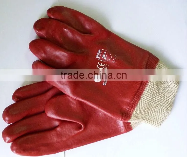 Red Color Rubber Gloves/Working Gloves From Guangzhou Supplier