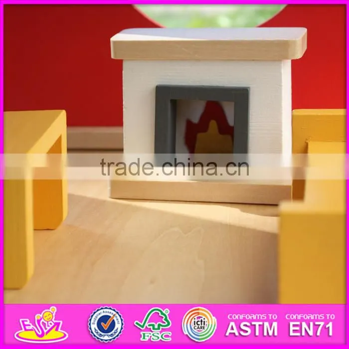 2016 new design baby wooden doll house toy, top fashion kids wooden doll house toy, lovely wooden doll house toy W06A158