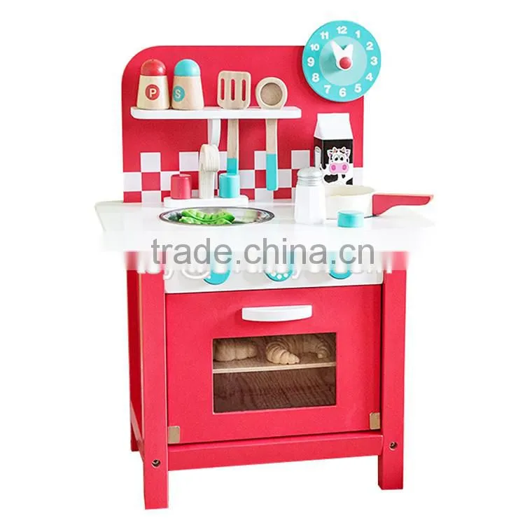 New design children play kitchen set wooden pretend play toys for kids W10C285