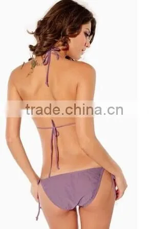 Soild Light Purple String top Sexy cutely Bikini