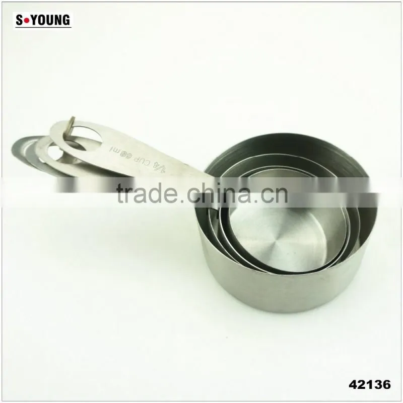 42136 4pcs Stainless Steel Nesting Measuring Cups and Spoons Set