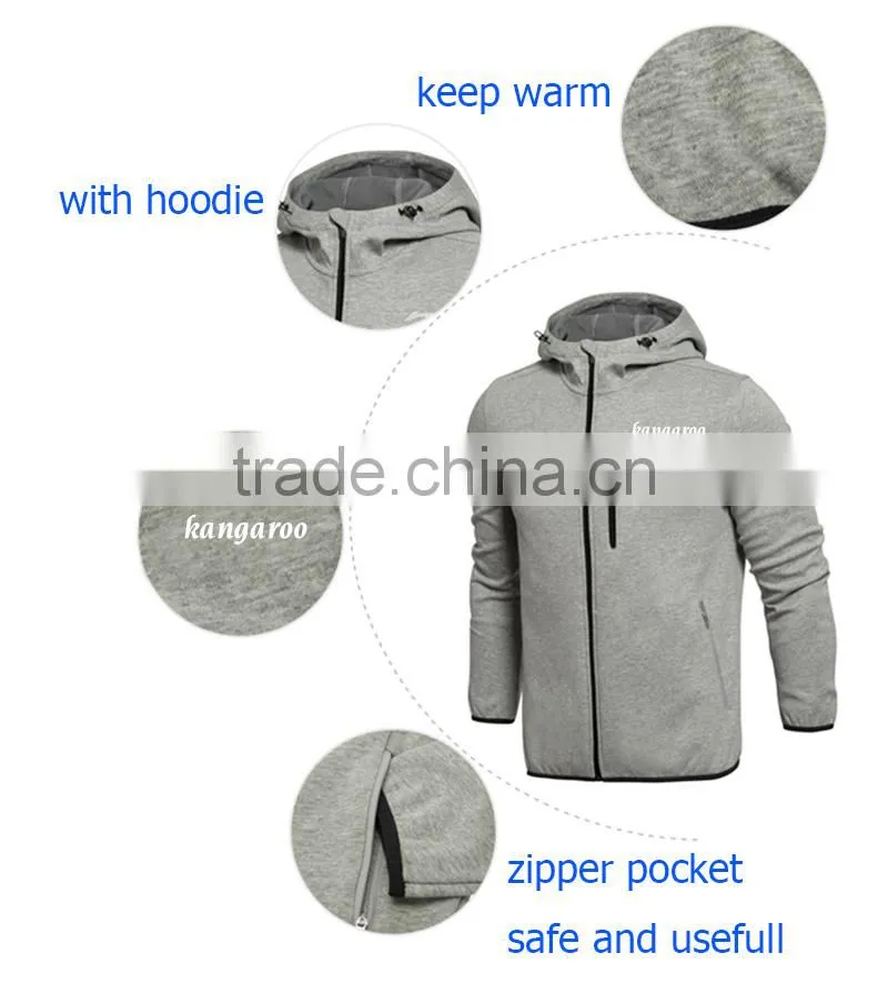 Men's 100%cotton fleece cool zip up sweatshirt
