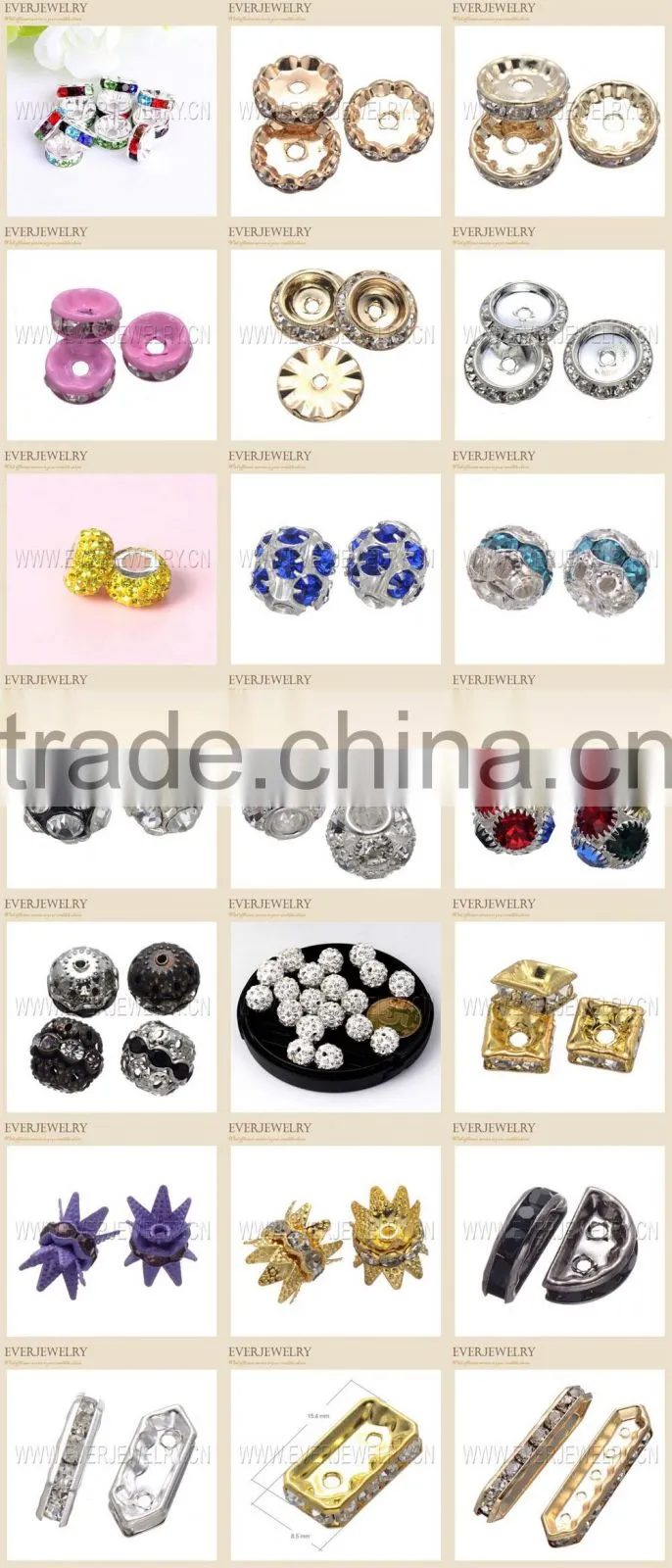 Rhinestone connector and spacer for jewelry making