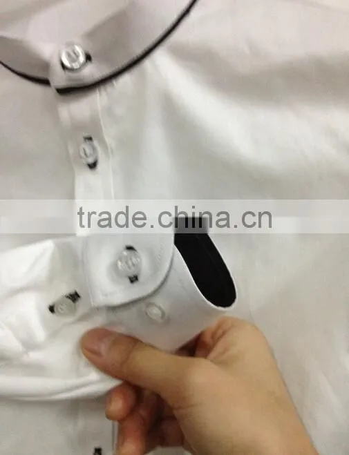 Custom boys dress shirts wholesale Banded collar white dress shirts