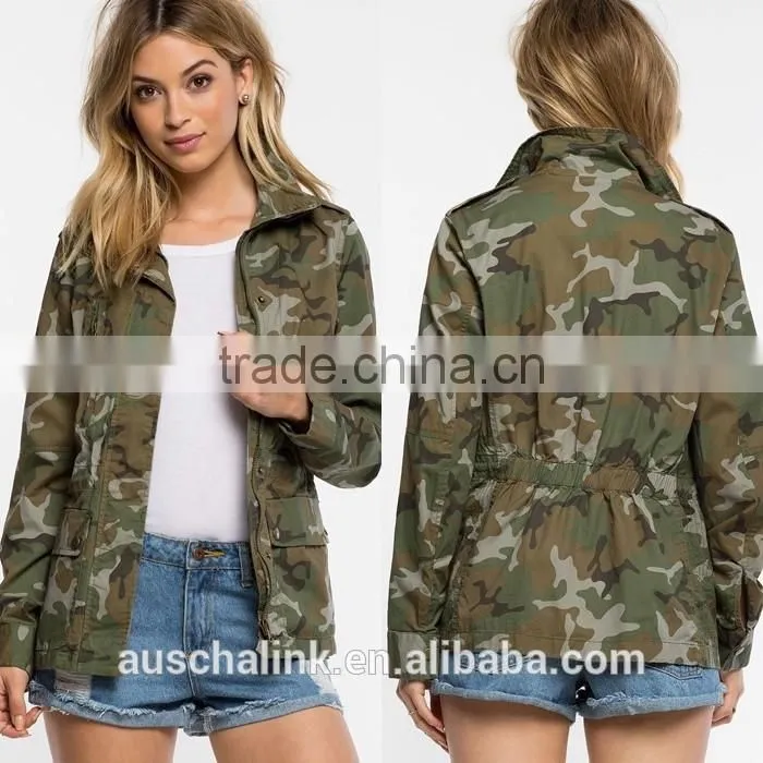 latest fashion girls classic camouflage jacket