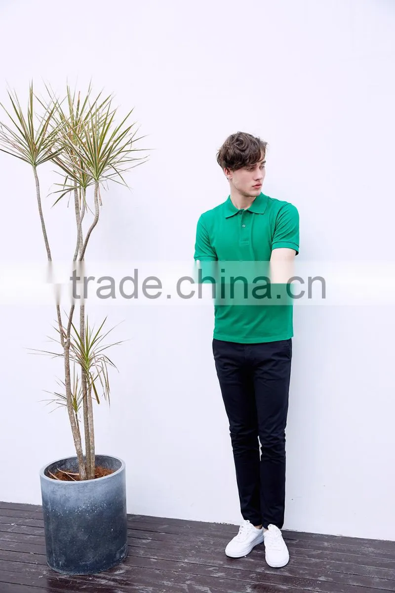 factory wholesale high quality 220g 100% cotton ribbed collar stock men polo shirt