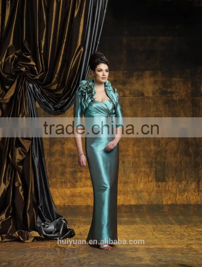 taffeta short sleeve long formal dresses